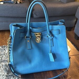 Michael Kors turquoise Hamilton bag. Gently used an excellent condition. $75